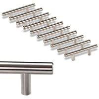 10 x SO-TECH® Tirador barra G6 Acer Fino Massivo Ø 12 mm - Distancia de pozos 64 mm